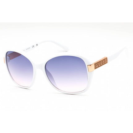 Guess Factory Women's Sunglasses - White Frame Gradient Bordeaux Lens | GF0371 21T ,