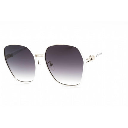 Guess Factory Women's Sunglasses - White Metal Frame Gradient Smoke Lens | GF0407 21B ,