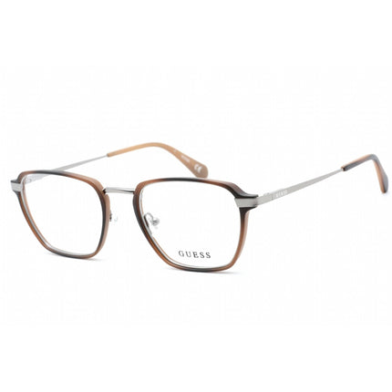 Guess Men's Eyeglasses - Blonde Havana/Silver Geometric Plastic Frame | GU50041 053 ,