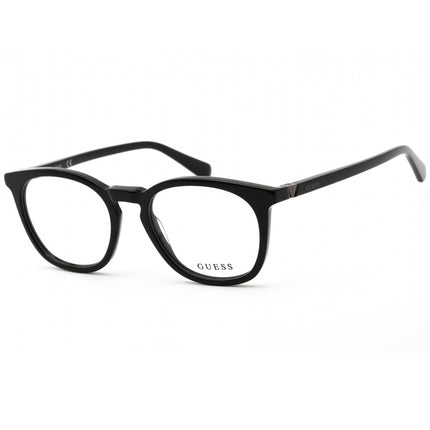 Guess Men's Eyeglasses - Clear Demo Lens Shiny Black Plastic Round | GU50053 001 ,