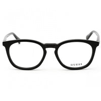 Guess Men's Eyeglasses - Clear Demo Lens Shiny Black Plastic Round | GU50053 001 ,