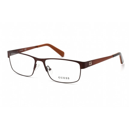 Guess Men's Eyeglasses - Clear Lens Brown Metal Rectangular Shape Frame | GU1770 D96 ,