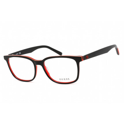 Guess Men's Eyeglasses - Full Rim Rectangular Black/Red Plastic Frame | GU50034 005 ,