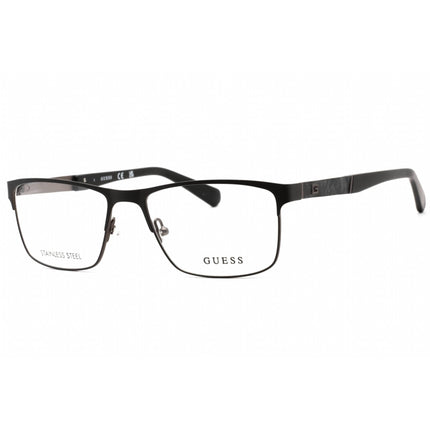 Guess Men's Eyeglasses - Full Rim Rectangular Matte Black Metal Frame | GU1928-N 002 ,
