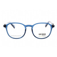 Guess Men's Eyeglasses - Full Rim Shiny Blue Plastic Rectangular Frame | GU8251 090 ,