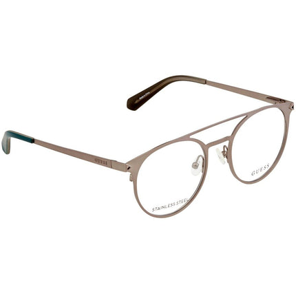 Guess Men's Eyeglasses - Gunmetal Adjustable Nose Pads Full Rim Round Frame | GU1956 9 ,