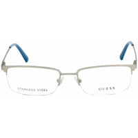 Guess Men's Eyeglasses - Matte Light Nickeltin/Blue Metal Frame, 56 mm | GU50005 011 ,