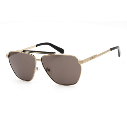 Guess Men's Sunglasses - Dark Brown Lens Full Rim Gold and Black Frame | GU00053 33A ,
