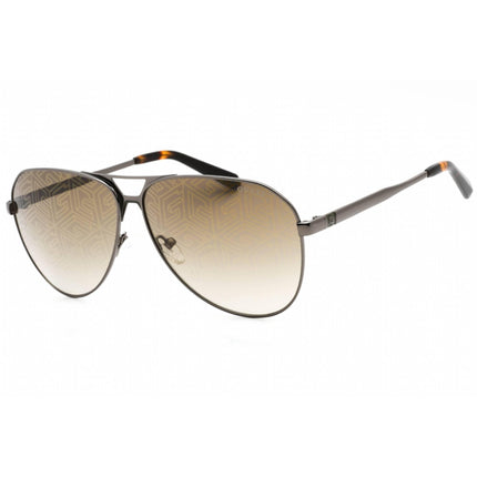 Guess Men's Sunglasses - Full Rim Shiny Gunmetal Metal Aviator Frame | GU00069 08F ,