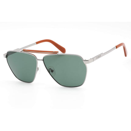 Guess Men's Sunglasses - Green Lens Shiny Gunmetal and Red Pilot Frame | GU00053 08N ,