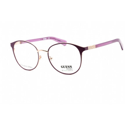 Guess Unisex Eyeglasses - Clear Lens Purple Gold Metal Round Shape Frame | GU8254 083 ,