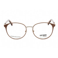 Guess Unisex Eyeglasses - Clear Lens Shiny Beige Metal Round Shape Frame | GU8254 057 ,