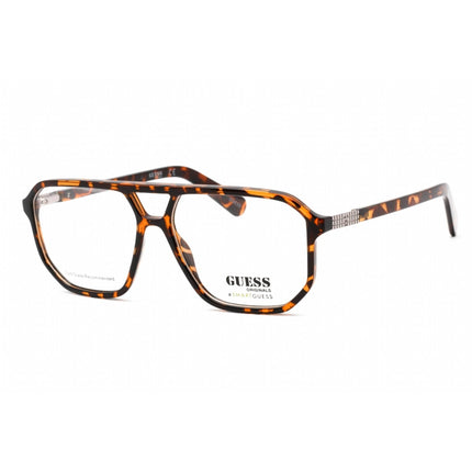Guess Unisex Eyeglasses - Full Rim Aviator Dark Havana Plastic Frame | GU8252 052 ,