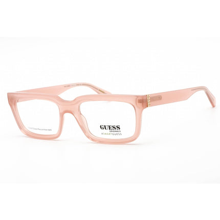 Guess Unisex Eyeglasses - Full Rim Shiny Beige Plastic Rectangular Frame | GU8253 057 ,