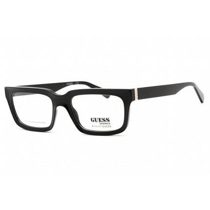 Guess Unisex Eyeglasses - Full Rim Shiny Black Plastic Rectangular Frame | GU8253 001 ,