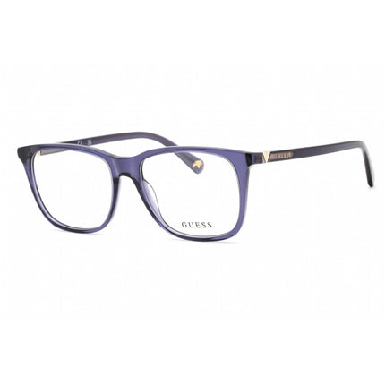 Guess Unisex Eyeglasses - Full Rim Shiny Blue Plastic Rectangular Shape | GU5223 090 ,