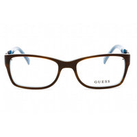 Guess Unisex Eyeglasses - Honey Brown On Blue Plastic Rectangular Frame | GU 2406 E50 ,