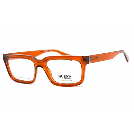 Guess Unisex Eyeglasses - Shiny Light Brown Plastic Rectangular Frame | GU8253 045 ,