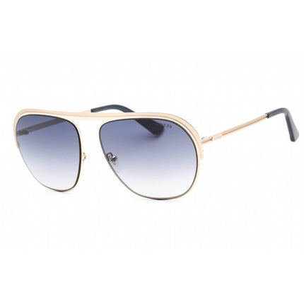 Guess Unisex Sunglasses - Full Rim Gold Metal Rectangular Shape Frame | GU5226 32W ,