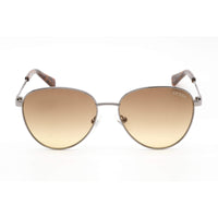 Guess Unisex Sunglasses - Gradient Brown Lens Metal Oval Shape Frame | GU8257 10F ,