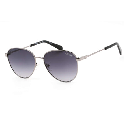 Guess Unisex Sunglasses - Gradient Smoke Lens Metal Oval Shape Frame | GU8257 08B ,