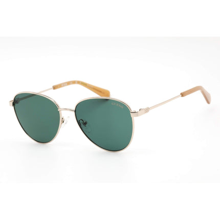 Guess Unisex Sunglasses - Green Lens 53 mm Gold Metal Oval Shape Frame | GU8257 32N ,