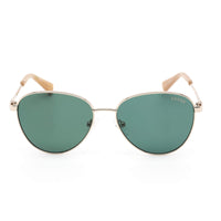 Guess Unisex Sunglasses - Green Lens 53 mm Gold Metal Oval Shape Frame | GU8257 32N ,