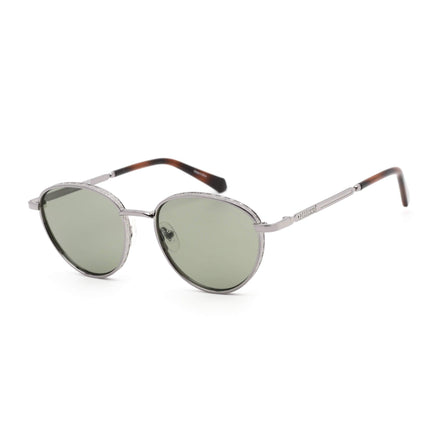 Guess Unisex Sunglasses - Shiny Gunmetal Round Full-Rim Metal Frame | GU5205 08N ,