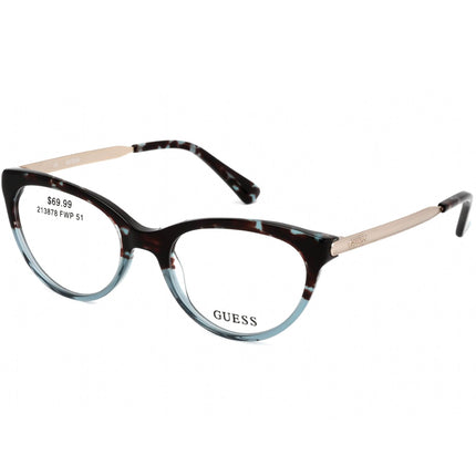 Guess Women's Eyeglasses - Blue/Black/Gold Cat Eye Shaped Plastic Frame | GU2462-3 B24 ,