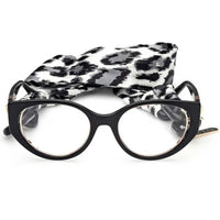 Guess Women's Eyeglasses - Clear Demo Lens Shiny Black Cat Eye Frame | GU2885 001 ,