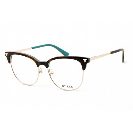 Guess Women's Eyeglasses - Clear Lens Dark Havana Metal Cat Eye Frame | GU2798 052 ,