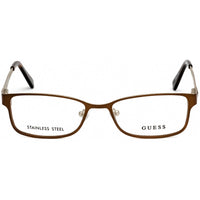 Guess Women's Eyeglasses - Dark Brown and Gold Rectangular Shaped Frame | GU2568 050 ,