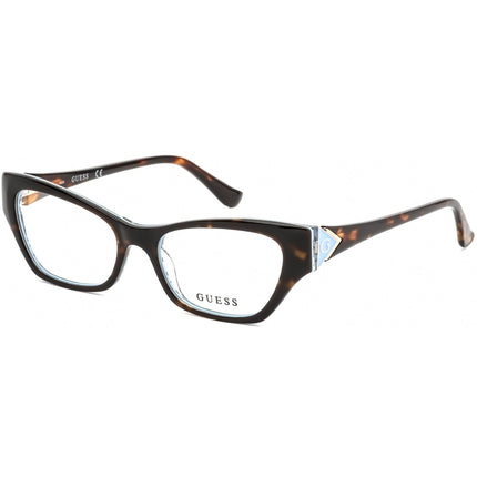 Guess Women's Eyeglasses - Dark Havana and Blue Cat Eye Shaped Frame | GU2747 052 ,
