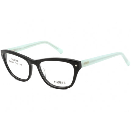 Guess Women's Eyeglasses - Full Rim Black/Blue Cat Eye Plastic Frame | GU 2452 BKBL ,