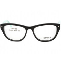 Guess Women's Eyeglasses - Full Rim Black/Blue Cat Eye Plastic Frame | GU 2452 BKBL ,