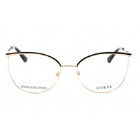 Guess Women's Eyeglasses - Full Rim Black/Gold Metal Rectangular Frame | GU2879 005 ,