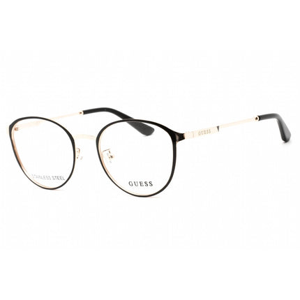 Guess Women's Eyeglasses - Full Rim Black/Gold Metal Round Shape Frame | GU2861-D 005 ,
