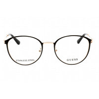 Guess Women's Eyeglasses - Full Rim Black/Gold Metal Round Shape Frame | GU2861-D 005 ,