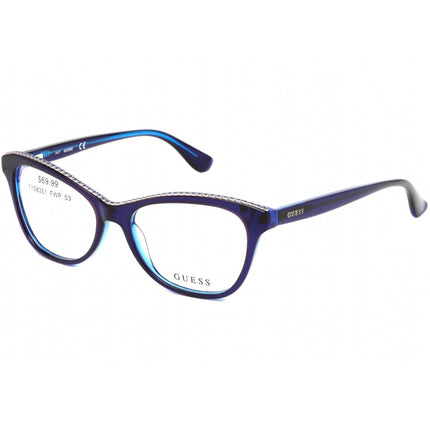 Guess Women's Eyeglasses - Full Rim Blue and Silver Acetate Frame | GU2624-3 092 ,