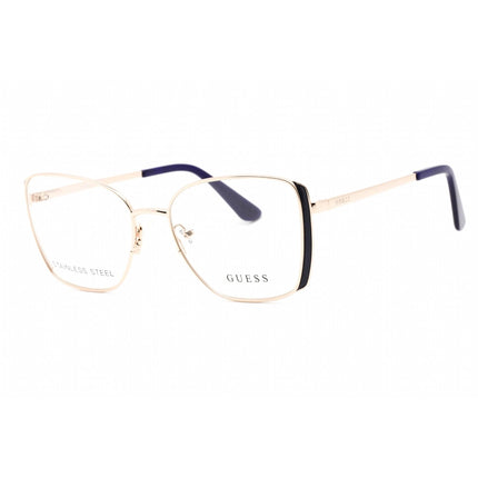 Guess Women's Eyeglasses - Full Rim Blue/Gold Metal Cat Eye Shape Frame | GU2903 092 ,