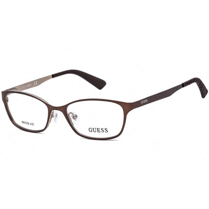 Guess Women's Eyeglasses - Full Rim Brown and Rose Gold Rectangular Frame | GU2563 049 ,