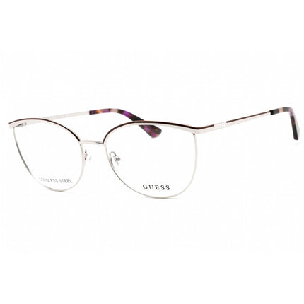 Guess Women's Eyeglasses - Full Rim Cat Eye Bordeaux/Silver Metal Frame | GU2879 071 ,