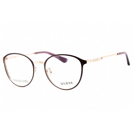 Guess Women's Eyeglasses - Full Rim Cat Eye Violet/Rose Gold Frame | GU2861-D 083 ,