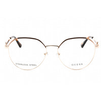 Guess Women's Eyeglasses - Full Rim Pale Gold Metal Round Shape Frame | GU2866 032 ,