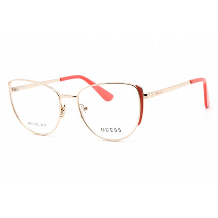 Guess Women's Eyeglasses - Full Rim Pink Gold Metal Cat Eye Shape Frame | GU2904 033 ,