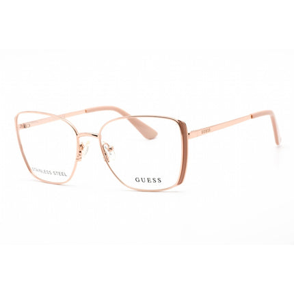 Guess Women's Eyeglasses - Full Rim Pink/Gold Metal Rectangular Frame | GU2903 074 ,