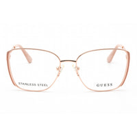 Guess Women's Eyeglasses - Full Rim Pink/Gold Metal Rectangular Frame | GU2903 074 ,
