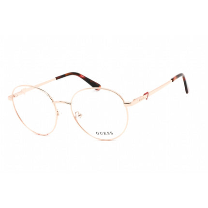 Guess Women's Eyeglasses - Full Rim Round Shiny Rose Gold Metal Frame | GU2812 028 ,