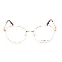 Guess Women's Eyeglasses - Full Rim Round Shiny Rose Gold Metal Frame | GU2812 028 ,
