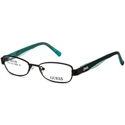 Guess Women's Eyeglasses - Full Rim Satin Black and Turquoise Oval Frame | GU 9092 B84 ,